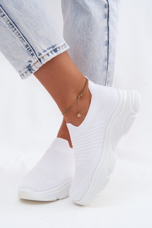 Material Slip-On Women's Sports Shoes White Floraine