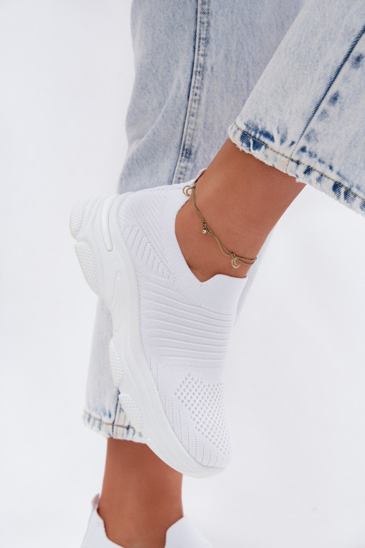 Material Slip-On Women's Sports Shoes White Floraine