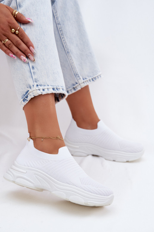 Białe damskie buty sportowe wsuwane Floraine