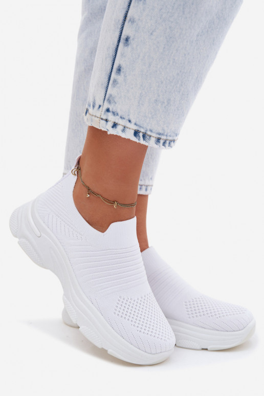 Material Slip-On Women's Sports Shoes White Floraine