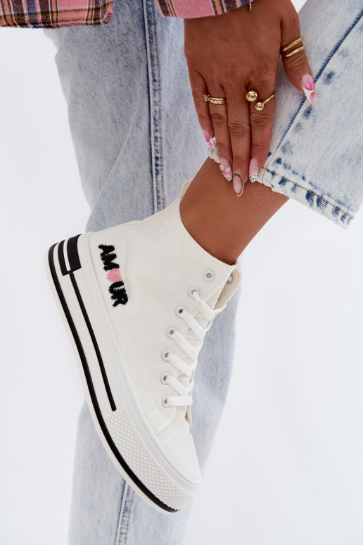 Women's High Platform Sneakers White Liline