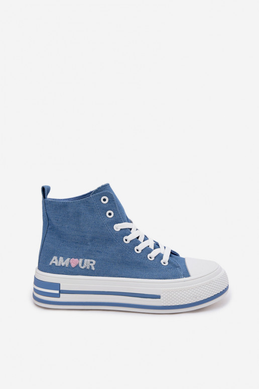 Women's High Platform Sneakers Blue Liline
