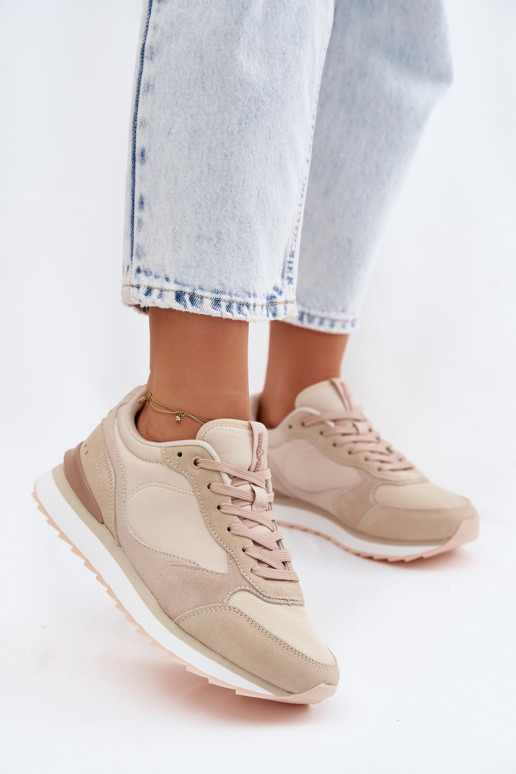 Beżowe sneakersy damskie ze zamszu McArthur MA2512IN