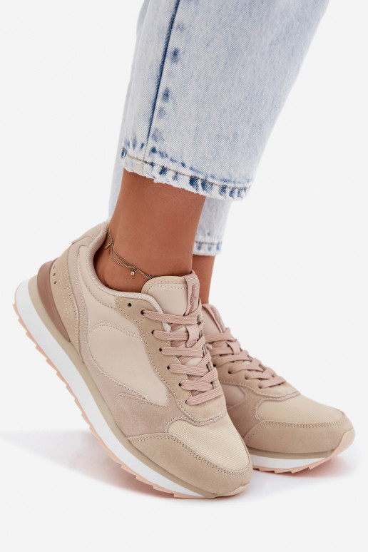 Zamszowe Sneakersy Damskie McArthur MA2512W Beżowe