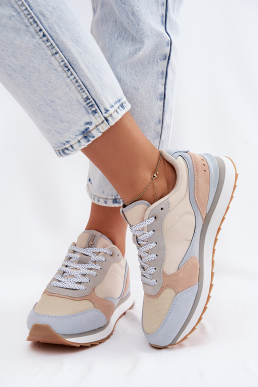 Zamszowe Sneakersy Damskie McArthur MA2512W Niebieskie