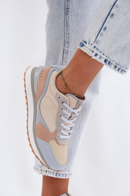 Niebieskie sneakersy damskie ze zamszu McArthur MA2512IN