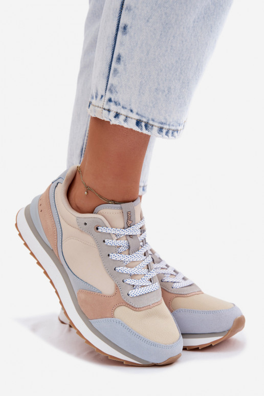 Zamszowe Sneakersy Damskie McArthur MA2512W Niebieskie