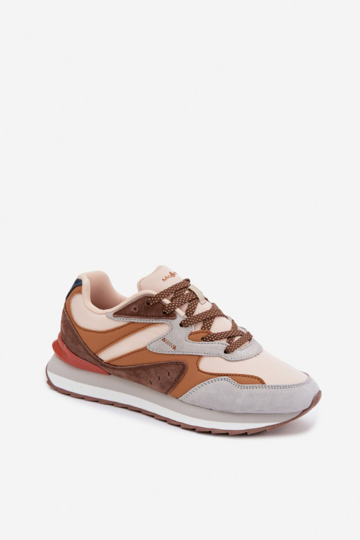 Brązowe sneakersy damskie ze zamszu McArthur MA253IN
