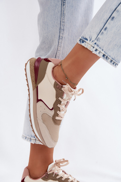 Buty Sportowe Sneakersy Damskie McArthur MA257W Beżowe