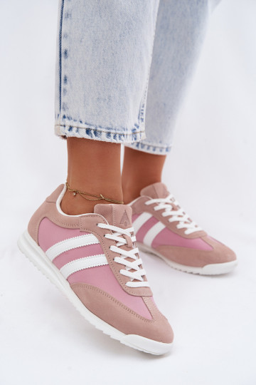 Pink women's sports shoes made of suede McArthur MA258IN 2