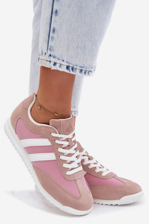 Pink women's sports shoes made of suede McArthur MA258IN