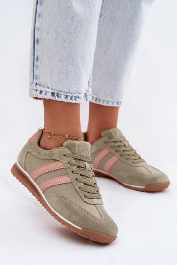 Zamszowe Sneakersy Buty Sportowe Damskie McArthur MA258W Zielone 2