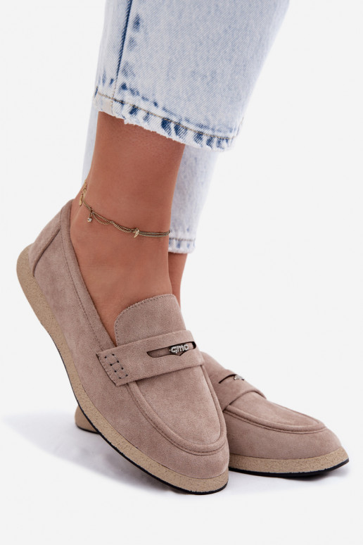 Women's Suede Imitation Moccasins Vinceza Beige