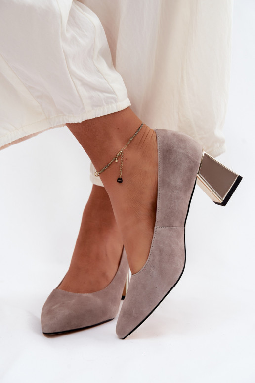 Sand faux suede heels Vinceza 66921