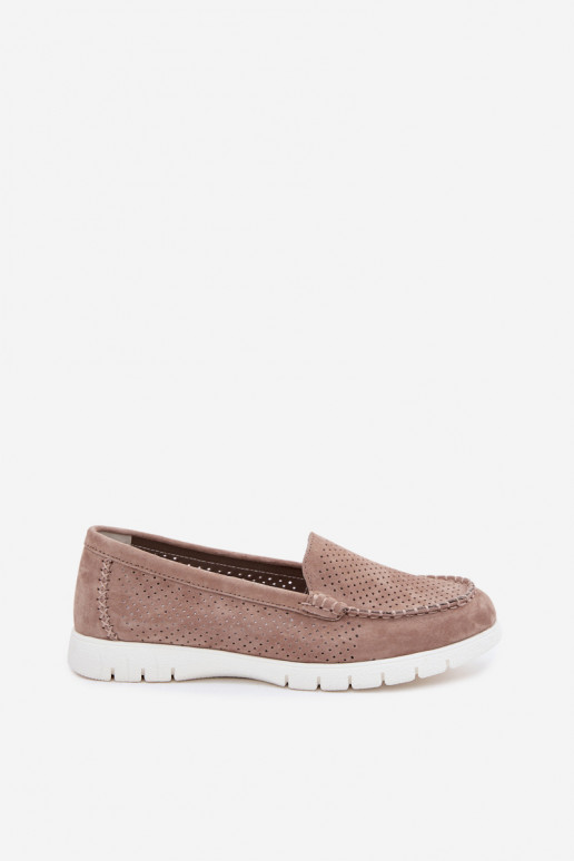 Sand faux suede women's moccasins Vinceza 95360