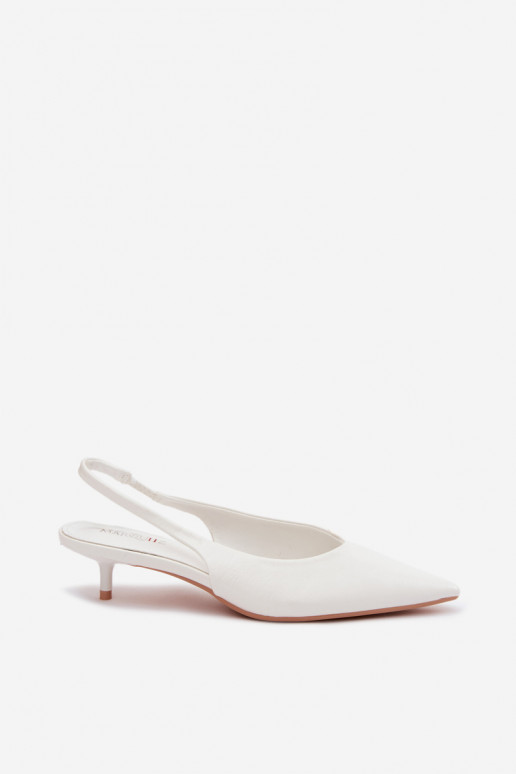 White patent sandals with faux leather heels Averelle