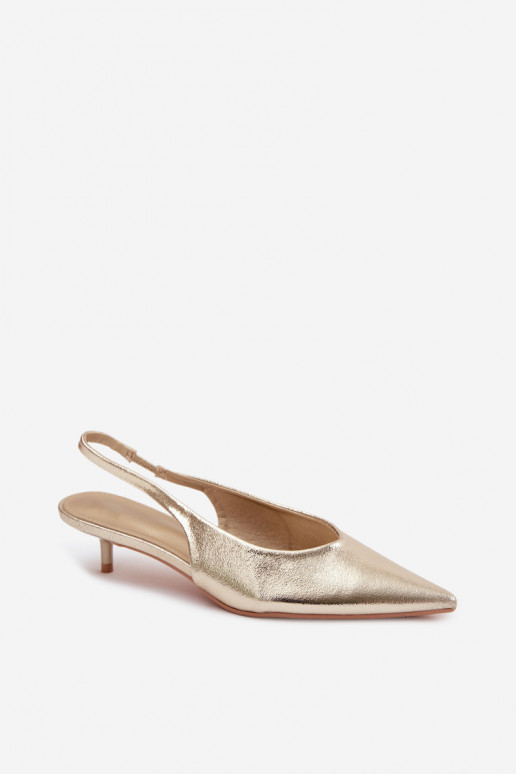 Sandały DamskiewithImitacji Skóry Na Obcasie Złote Averelle