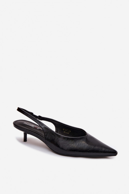 Patent Women's Faux Leather Heeled Sandals Black Averelle