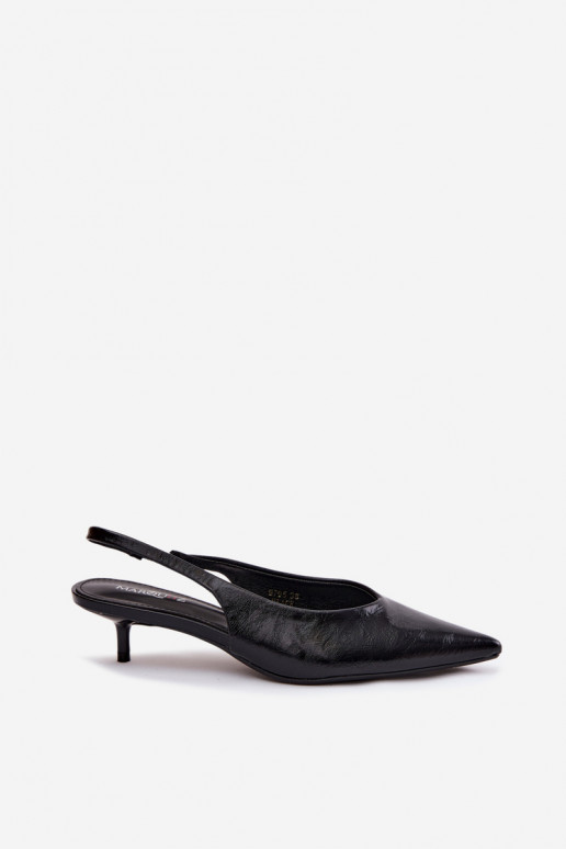 Black patent sandals with faux leather heels Averelle