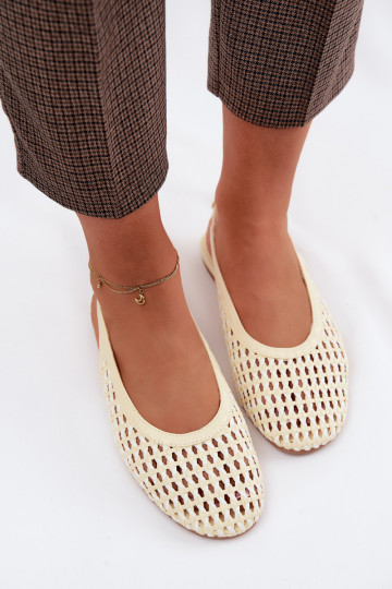 Yellow women's sandals with cut-out elements Selviora