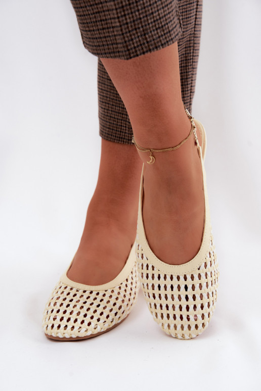 Yellow women's sandals with cut-out elements Selviora