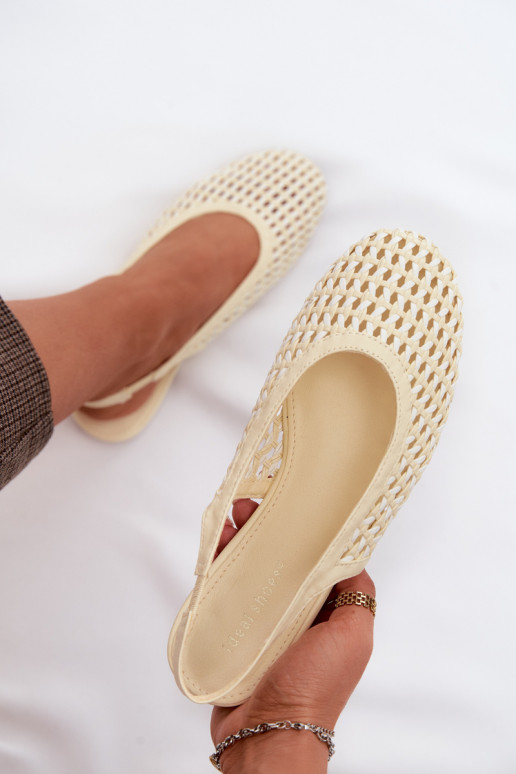 Yellow women's sandals with cut-out elements Selviora