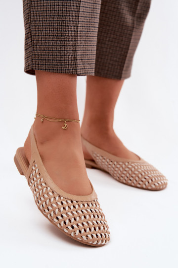 Women's Woven Pattern Sandals Camel Selviora 2