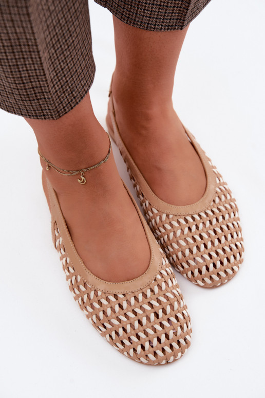 Women's Woven Pattern Sandals Camel Selviora