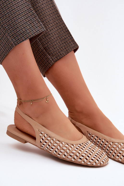 Women's Woven Pattern Sandals Camel Selviora