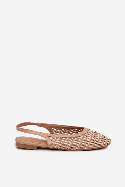 Women's Woven Pattern Sandals Camel Selviora