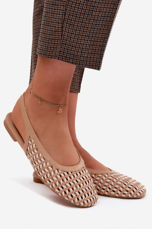 Women's Woven Pattern Sandals Camel Selviora