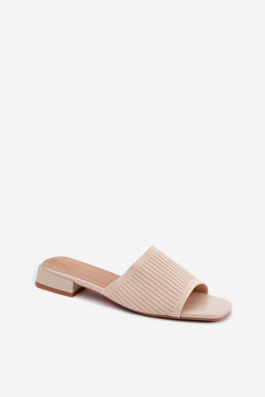 Ivory women's slippers with wide heels Belissea