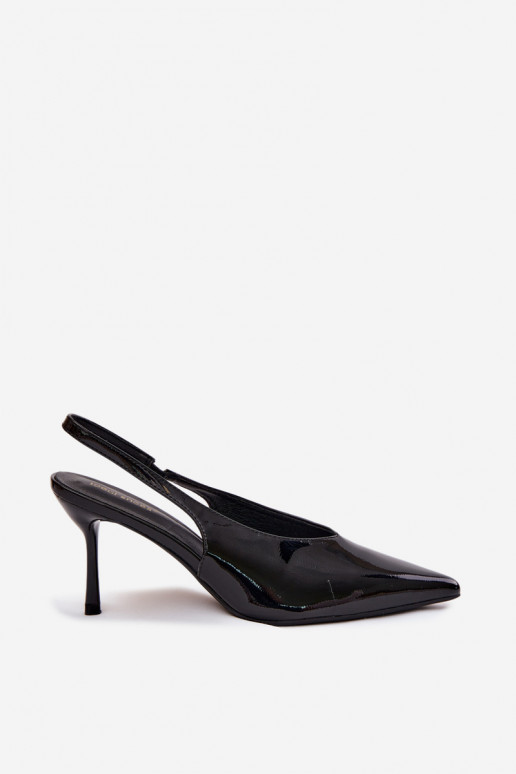 Patent high heels in black faux leather Norvra