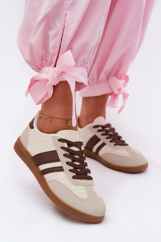 Women's Sneakers With Braided Design Brown Selvelin