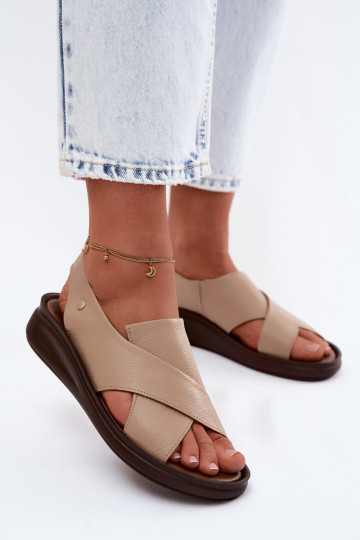 Zazoo 40392 Leather Women's Sandals Cappucino 2