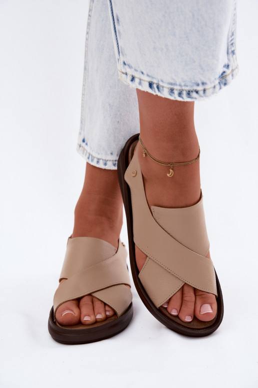 Zazoo 40392 Leather Women's Sandals Cappucino