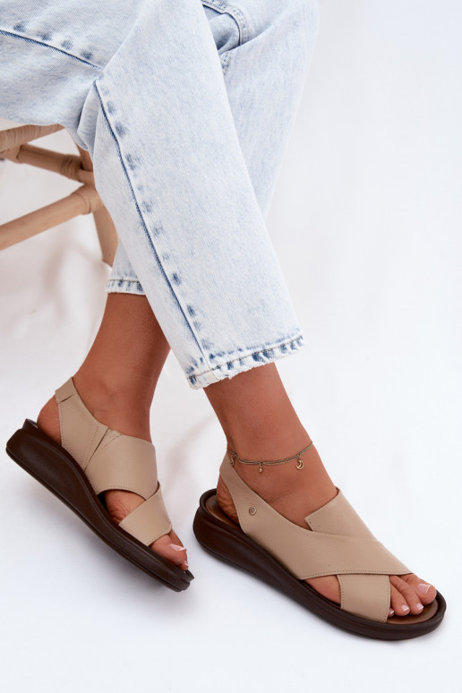 Zazoo 40392 Leather Women's Sandals Cappucino