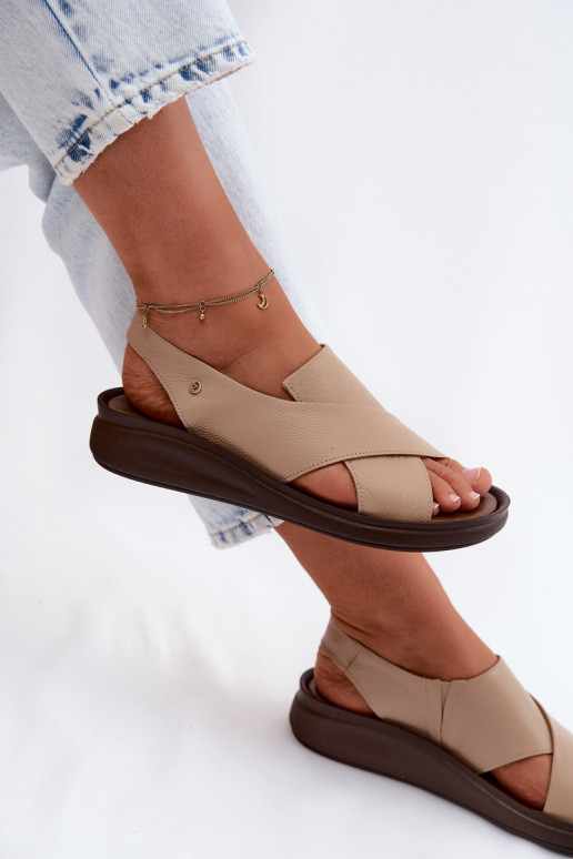 Zazoo 40392 Leather Women's Sandals Cappucino