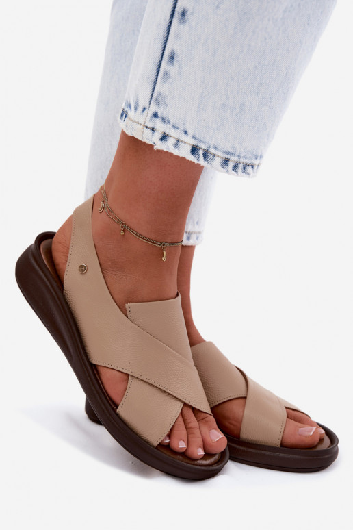 Zazoo 40392 Leather Women's Sandals Cappucino