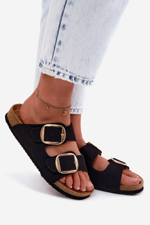 Women's Cork Sole Sandals With Straps Lee Cooper LCW-26-35-4455L Black