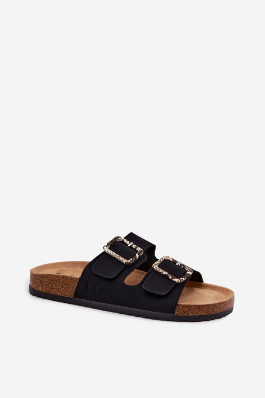 Women's Black Slides With Straps Lee Cooper LCW-26-35-4450L