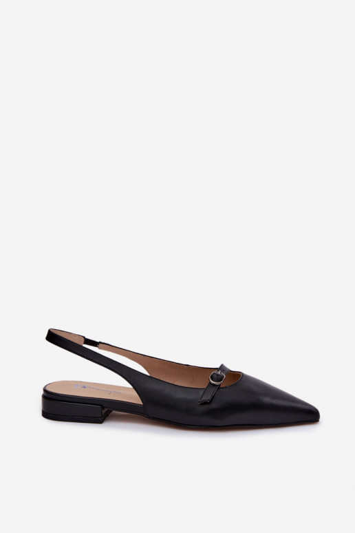 Women's sandals with wide heels Tai turiciejka K7449-01 black