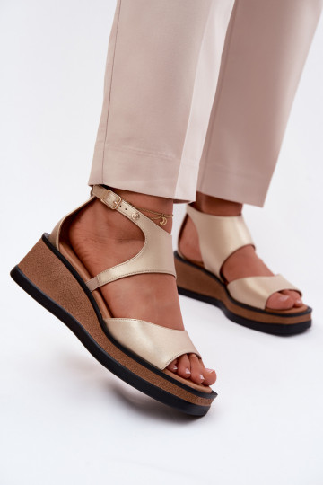 Leather Platform Sandals Maciejka K7471-26 Gold 2