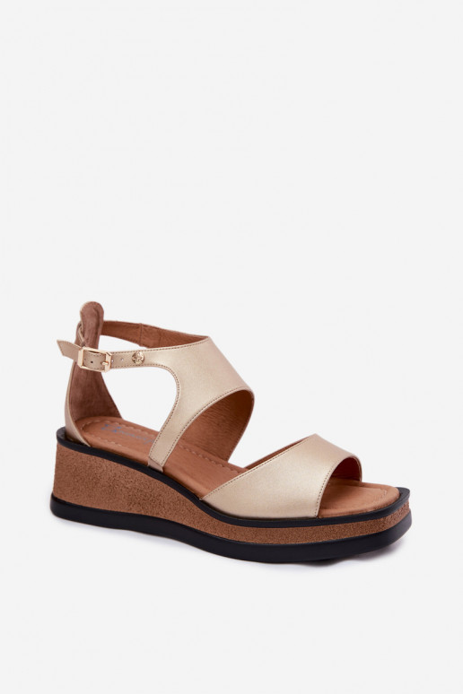 Leather Platform Sandals Maciejka K7471-26 Gold