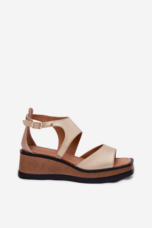 Leather Platform Sandals Maciejka K7471-26 Gold