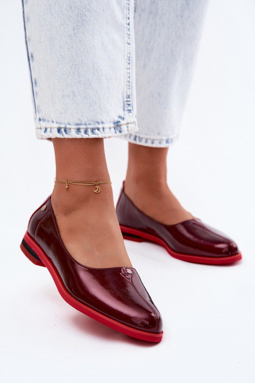 Leather Patent Ballerinas Maciejka K7463-23 Bordeaux