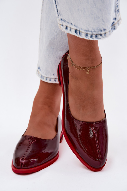 Leather Patent Ballerinas Maciejka K7463-23 Bordeaux