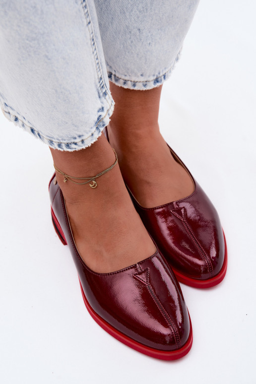 Leather Patent Ballerinas Maciejka K7463-23 Bordeaux