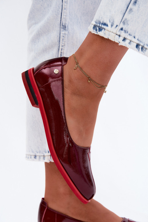 Leather Patent Ballerinas Maciejka K7463-23 Bordeaux