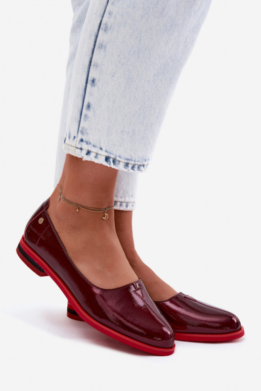 Leather Patent Ballerinas Maciejka K7463-23 Bordeaux